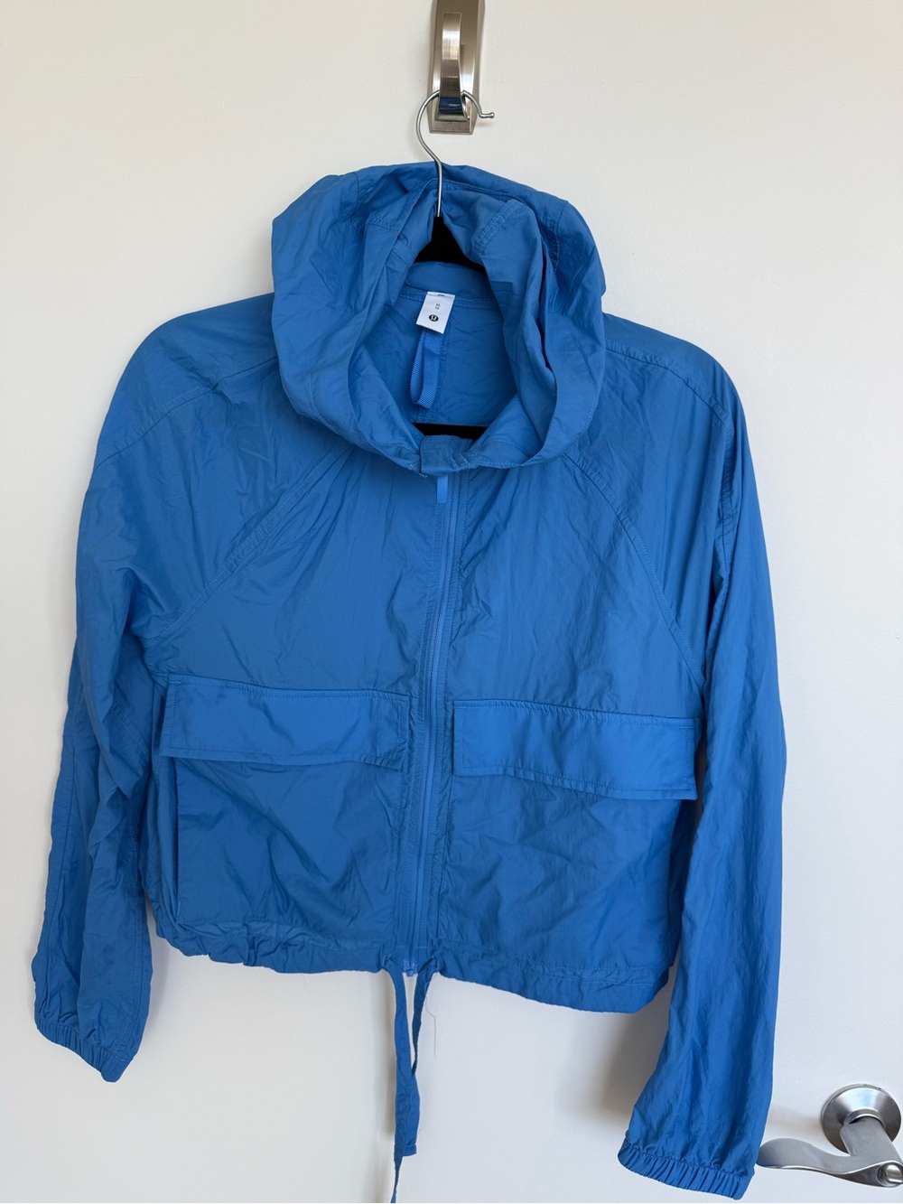 lululemon athletica Bright Blue Hooded Windbreaker Bomber Jacket